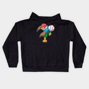 Hawk at Baseball with Baseball bat Kids Hoodie